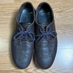 MENS 11.5 STOUT BROWN UGG CALI WING-TOE DERBY LEATHER LACEUP OXFORDS SHOES MN91